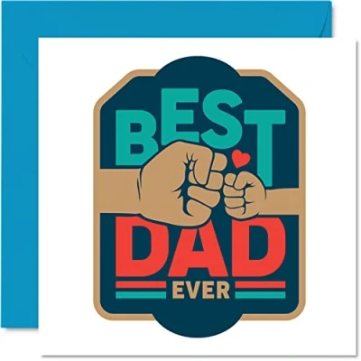 Abbildung von Stuff4 Herzliche Vatertagskarten für Papa Best Dad Ever besondere Geburtstagskarte von Sohn Tochter, Vater Geburtstagsgeschenke, 145 mm x Vatertags Grußkarten, Geschenk