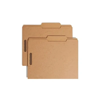 Abbildung von Smead Schwerer Schnellhefter mit 2 Verschlüssen, 2/5 Schnittlasche, rechts in der Mitte, Führungshöhe, Briefgröße, Handwerk, 50 pro Box (14882)