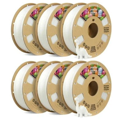 Abbildung von OVERTURE Easy PLA 1.75 mm 3D Druckerfilament, 6kg (13.2 lbs), Verstärkt Zähigkeit PLA, Maßgenauigkeit +/ 0,02 (Easy Weiß 1kg*6)