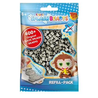 Abbildung von CRAZE SPLASH BEADYS Nachfüll Set Ersatzperlen hellgrau light grey Refill Pack Bügelperlen ohne Bügeln 11935