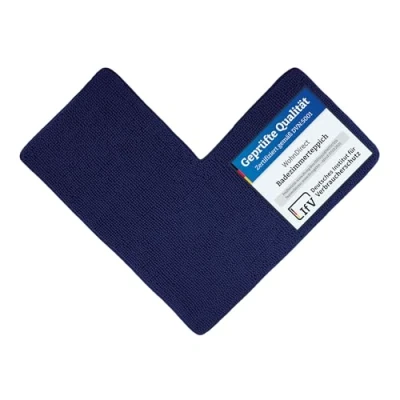 Abbildung von WohnDirect Eck Duschmatte 100 x 50 cm Dunkelblau rutschfest &amp; Waschbar idealer Duschvorleger für eckige Duschkabinen zum Set kombinierbar Badematten Badteppiche