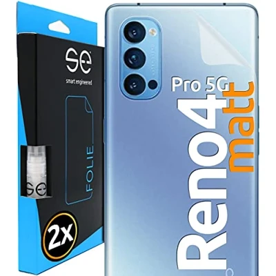 Abbildung von 2x se® 3D SCHUTZFOLIE Rückseite Entspiegelt für Oppo Reno 4 Pro 5G ,Anti Staub, Backcover, einfache blasenfreie Installation, Ultra Klar,Schutz vor Schmutz, Stoß Kratzfest, aus Deutschland