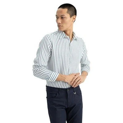 Abbildung von DeFacto Herren Z5185AZ Tunic Shirt, Blue, L
