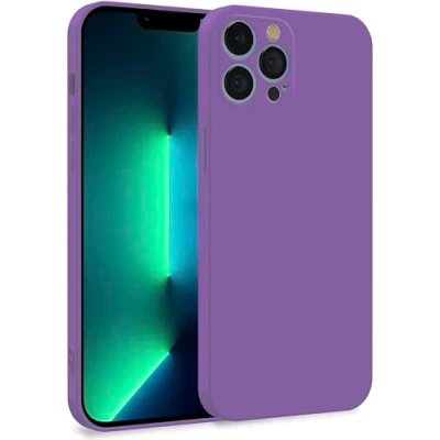 Abbildung von MyGadget Hülle für iPhone 13 Pro Max Zweilagige Handyhülle mit Kameraschutz Cover Innenfutter &amp; Silikon außen Lila