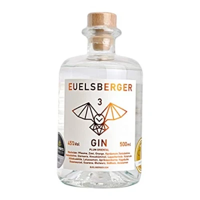 Abbildung von Euelsberger Gin Plum Oriental Pflaume und Orange Premium Spirituose Frische, Orientalische Noten &amp; Mildes Aroma Hochwertige Zutaten 45% Vol. 0,5 L