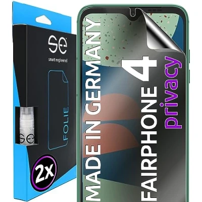 Abbildung von S.E für Fairphone 4 Schutzfolie privacy Blickschutz Folie 2x Folien im SET aus Deutschland, Anti peep Matte Spy Folie, staubfrei und blasenfrei, Sichtschutz