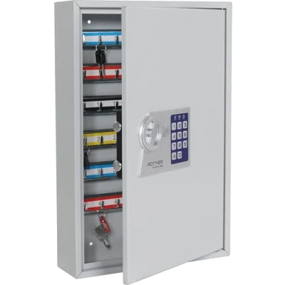 Abbildung von Rottner Schlüsselschrank S 64 Elektronikschloss Schlüsselanhänger gratis Hakenleiste verstellbar inkl. Befestigungsmaterial