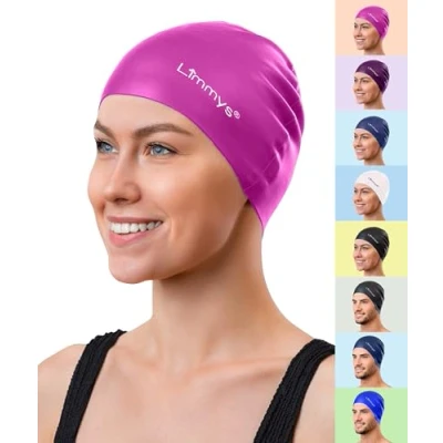 Abbildung von Limmys Badekappe Damen 100% Silikon Hochwertige Qualität Dehnbare und Bequeme Badehaube Erhältlich in Verschiedenen Attraktiven Farben