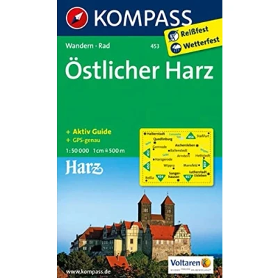 Abbildung von KOMPASS Wanderkarte 453 Östlicher Harz 1:50.000: mit Aktiv Guide und Radwegen.