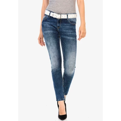 Abbildung von Cipo &amp; Baxx Jeans Slim Fit, Damen, Größe: 25x32, Blau