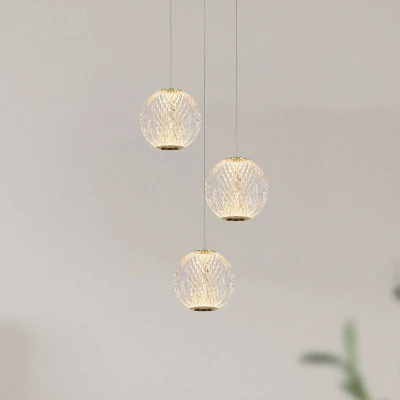 Abbildung von Lucide CINTRA Pendelleuchten Ø 25 cm LED Dim. 3x4,7W 2700K Transparent