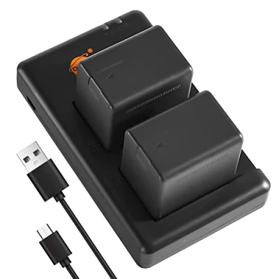 Abbildung von DSTE 2PCS VW VBT380 (3860mAh/3.7V) Batterie Ladegerät Compatible für HC V210,HC V520,VW BC10E,HC W580,HC V750,HC WX970,HC V710,HC V720