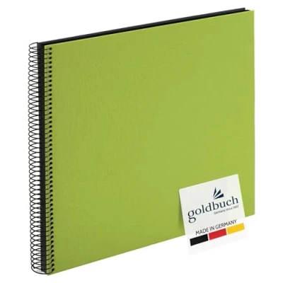 Abbildung von goldbuch 25962 Spiralalbum Bella Vista, Foto Album 35 x 30 cm, Fotoalbum mit 40 schwarze Seiten, Erinnerungsalbum aus Leinen, Fotobuch für Bilder und Fotos zum Einkleben, Grün