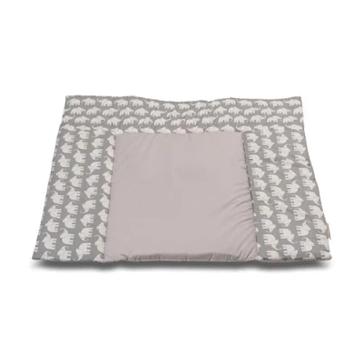 Abbildung von ULLENBOOM ® Wickelauflage 85x75 cm Graue Elefanten (Made in EU) Wickelunterlage Waschbar und für Unterwegs geeignet, Bezug: 100% OEKO TEX Baumwolle, Wickeltischauflage 75x85
