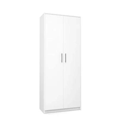 Abbildung von Home Collective Mehrzweckschrank Schrank weiß 74cm Breite 180cm Höhe mit sechs Einlegeböden Extrafach, Aktenschrank Haushaltsorganisation aus MDF Holz