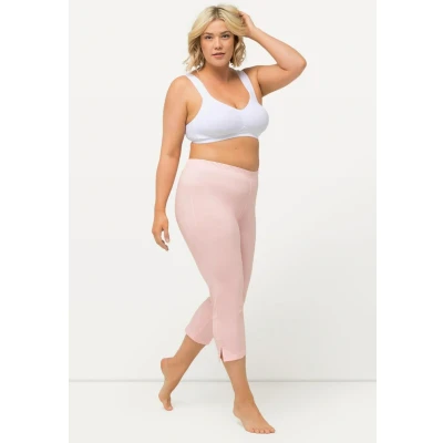 Abbildung von Ulla Popken Grosse GRÖSSEN Capri Klassische 7/8 IN UNI Enganliegende Nachtwäsche Hose, Damen, Größe: 62/64, Baby pink