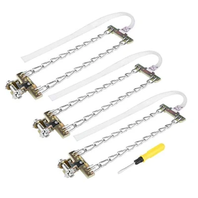 Abbildung von Keenso Auto Reifen Ketten, 3 stücke Stahl Schneekette Eisige Autobahn Anti Rutsch Reifenkette 165 195mm / 205 225mm 235 285mm für PKW SUV (235 285mm)