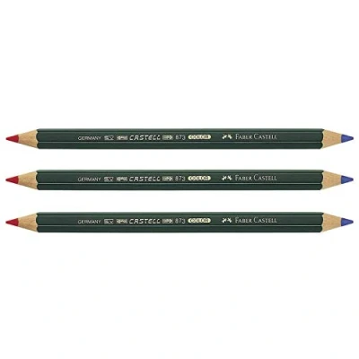 Abbildung von FABER Castell 117500 Bürofarbstift Color 873, doppelseitig, rot/blau