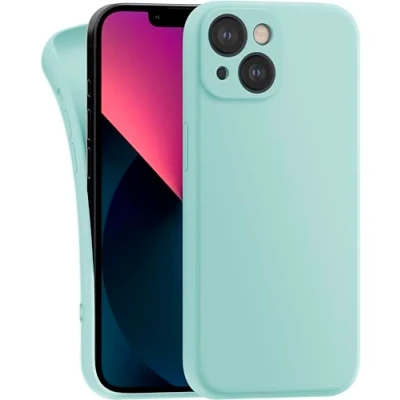 Abbildung von MyGadget Hülle Kompatibel mit iPhone 13 Mini robuste Silikon Schutzhülle TPU Case Slim Silikonhülle Back Cover Kratzfest Handyhülle Matt Mint
