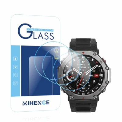 Abbildung von MIHENCE Schutzfolie Kompatibel für Amazfit T Rex 3 Smartwatch, 9H Anti Kratzer gehärtetes Glas folie Outdoor Smartwatch (3 Stück)