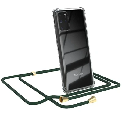 Abbildung von EAZY CASE Handykette kompatibel mit Samsung Galaxy S20 Plus / 5G Handyhülle Umhängeband, Handykordel Schutzhülle, Silikonhülle, Hülle Band, Stylische Kette, Grün