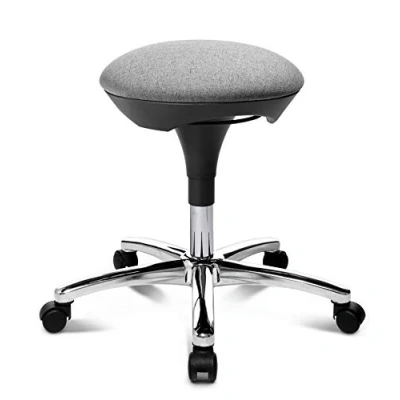 Abbildung von TOPSTAR Hocker Hoc 20 grau hellgrau Rollhocker Drehhocker mit Hartbodenrollen