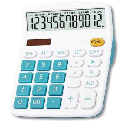 Abbildung von Mengshen Großer Taschenrechner, 12 stelliges LCD Display Solarbatterie Dual Power Finanzieller Taschenrechner Große Standardfunktion Desktop Business Multifunktionale Rechenmaschine