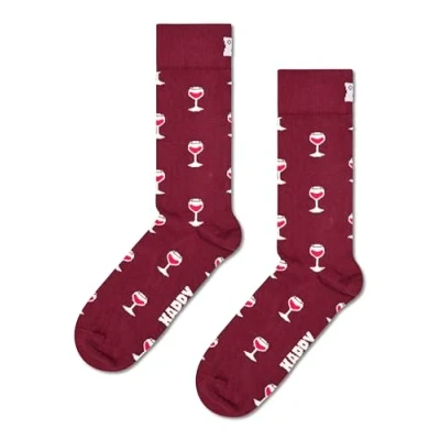Abbildung von Happy Socks GLASS OF WINE SOCK rot (DE/NL/SE/PL, Numerisch, 41, 46, Regular, Mehrfarbig)