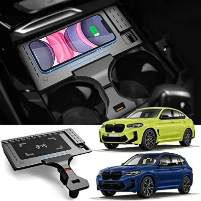 Abbildung von Kabelloses Ladegerät Auto für BMW X3/X3M 2018 2019 2020 2021 2022 X4/X4M 2022, 15W Wireless Schnellladendes Handy iPhone 12/13 Pro/13 Samsung S22/S21