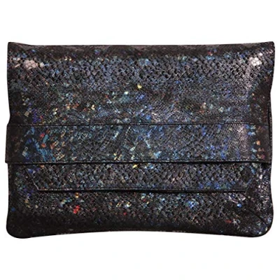 Abbildung von Clairefontaine 410011C Klaptasche aus Leder Celeste, 26 x 18cm, 1 Stück, Lazer Schwarz