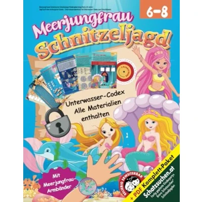 Abbildung von Meerjungfrauen Schatzsuche Schnitzeljagd Kindergeburtstag Party 6 8 Jahre: Jagd nach dem verborgenen Schatz Unterwasserabenteuer mit Unterwasser Codex zum Entschlüsseln (Bravo Schatzsuche)