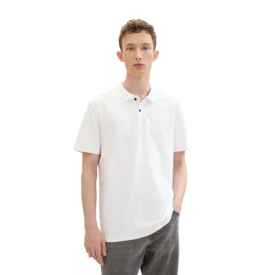 Abbildung von TOM Tailor Denim MIT Struktur Poloshirt, Herren, Größe: XL, White