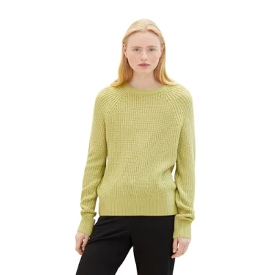 Abbildung von Tom Tailor Denim Damen Basic Pullover mit Rundhalsausschnitt, 32256 Dusty Pear Green, M