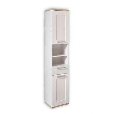 Abbildung von Stella Trading ROMANCE Badezimmer Hochschrank in Sibiu Lärche / San Remo Optik Badezimmerschrank Bad Schrank mit viel Stauraum 38 x 190 32 cm (B/H/T)