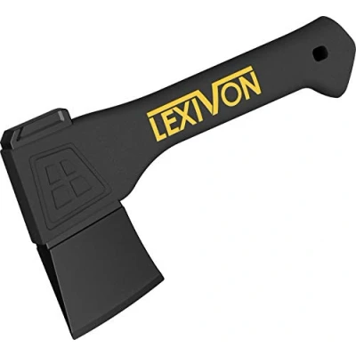 Abbildung von LEXIVON Axt 23cm aus Stahl der Grade A, mit verstärktem Griff eingespritztem Fiberglas, stoßdämpfendem, rutschfestem, die umschlossen und überformt, inklusive Klingen Schutz