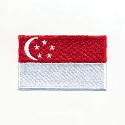 Abbildung von hegibaer 30 x 20 mm Singapur Flagge Republic of Singapore Aufnäher Aufbügler 0943 Mini
