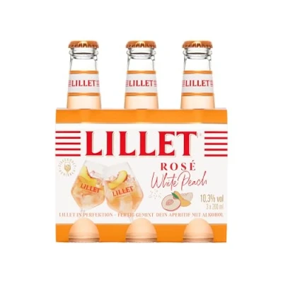 Abbildung von Lillet Rosé White Peach, vorgemischter Drink aus &amp; Pfirsich Aroma, fruchtiger Aperitif, aromatisiertes alkoholisches Mixgetränk, 3 x 200ml