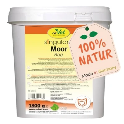 Abbildung von cdVet Naturprodukte Singulares Moor 1,8 kg Hund, Katze, Pferd, Nager, Heimtiere unterstützt Magen Darm Tätigkeit reguliert Magensäurekonzentration reich an Huminsäuren+Mineralstoffen