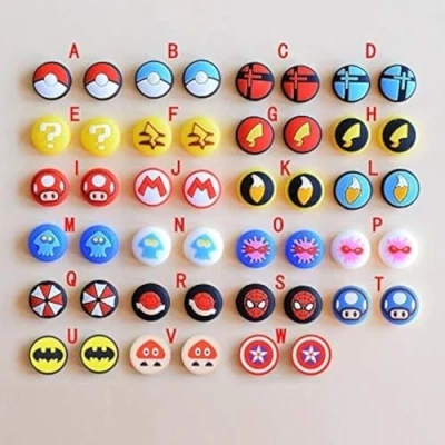 Abbildung von Silikon Analog Thumb Grip Stick Set Joystick Cap Thumbstick Cover Caps für Nintendo Switch NS Lite Konsole Joy Con Controller Thumbsticks (E)