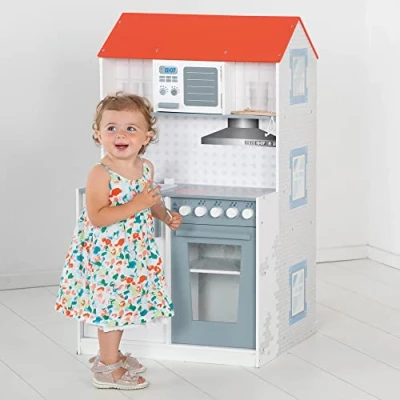 Abbildung von roba® Spielhaus Puppenhaus, wendbares Puppenhaus und Kinderküche in einem