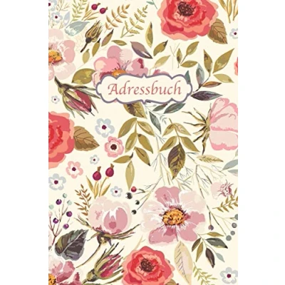 Abbildung von Adressbuch: Kontaktbuch für alle Adressen, Telefonnnummern, Mailadressen mit Geburtstagskalender Vintage Blumen Design