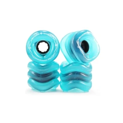 Abbildung von Shark Wheel 60mm 78a Skateboard Cruising Wheels California Roll Transparent Emerald Set of 4