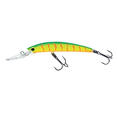 Abbildung von Yo Zuri Crystal Minnow Deep Diver Walleye Schwimmköder, 14 cm, Hot Tiger