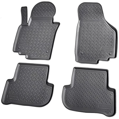 Abbildung von Recambo 3D Gummi Fußmatten kompatibel für VW Golf Plus 2004 2014 Auto Gummimatten Passgenau mit Rand schwarz