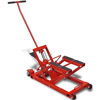 Abbildung von vidaXL Werkstatt Set Hydraulische Motorrad Hebebühne ATV 680 kg rot