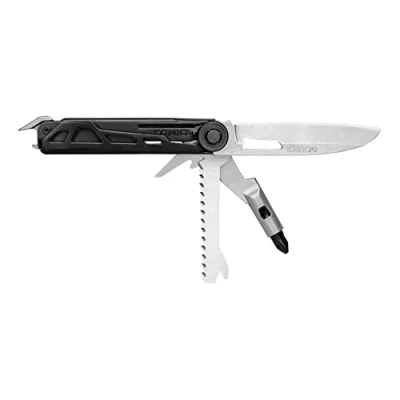 Abbildung von Gerber Taschenmesser mit 8 Funktionen, Multitool glatter Klinge, Schraubendreher Wechselbit, ArmBar Trade, Grau, Edelstahl/Aluminium, 1064411