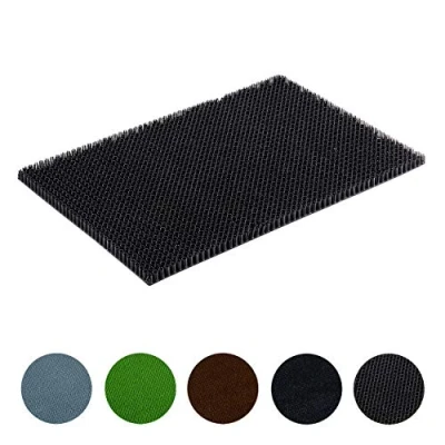 Abbildung von Wetterfeste Fußmatte Garten Anthrazit 40 x 60 cm Schmutzfangmatte außen Fussmatte leicht zu reinigen Türmatte Plastik Borsten 2 hoch