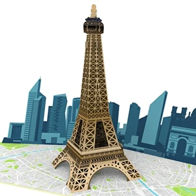 Abbildung von MOKIO® Pop Up Karte Eiffelturm in Paris 3D Geburtstagskarte für einen Frankreich Urlaub, Grußkarte zum Geburtstag