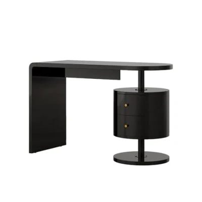 Abbildung von Vicco Schreibtisch Lara, Schwarz Hochglanz, 120 x 50 cm mit 2 Schubladen