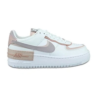 Abbildung von Nike Sportswear AF1 Shadow Sneaker low, Damen, Größe: 42.5, White/amethyst ash/pink oxford/rose whisper Leder/synthetik